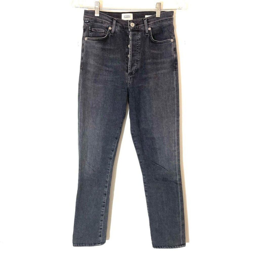 Citizens of Humanity Gray Olivia Button Fly Ankle Denim Jean Size 26